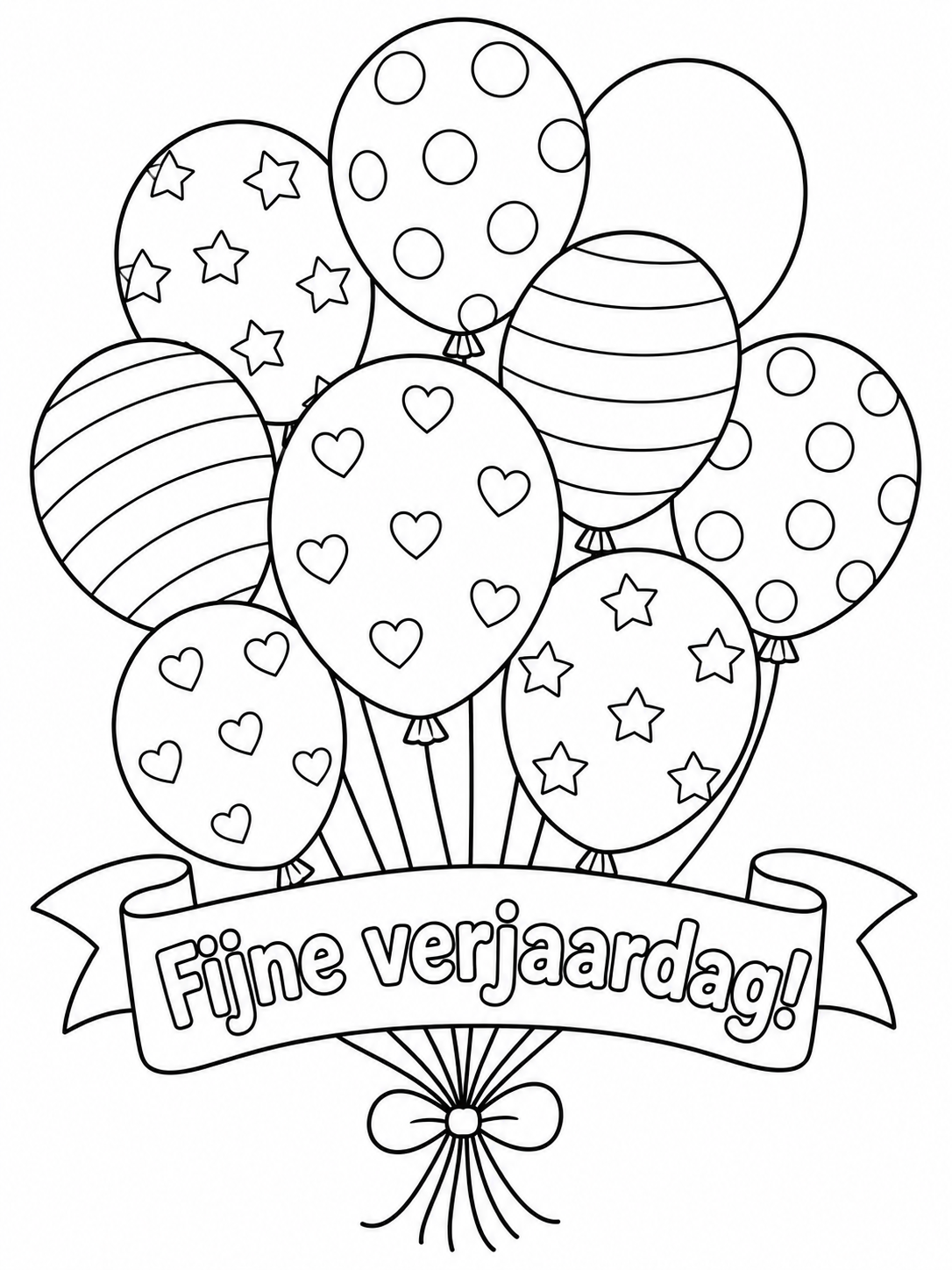 Kleurplaat verjaardag ballonnen