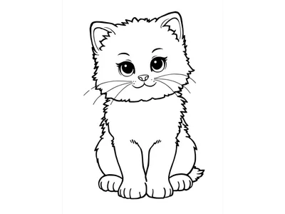 Kleurplaat schattige kitten