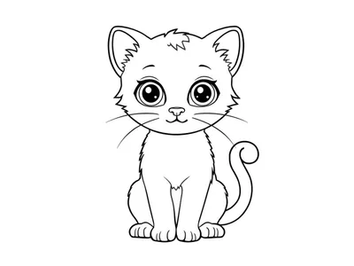Kleurplaat schattige kitten 2