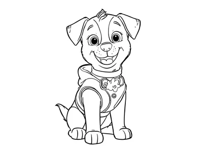 Kleurplaat hond met jasje