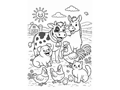 Kleurplaat boerderijdieren