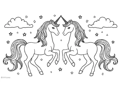 Kleurplaat unicorn 15