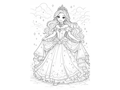 Kleurplaat mooie prinses