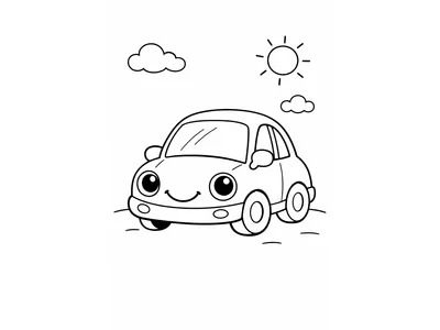 Kleurplaat auto simpel