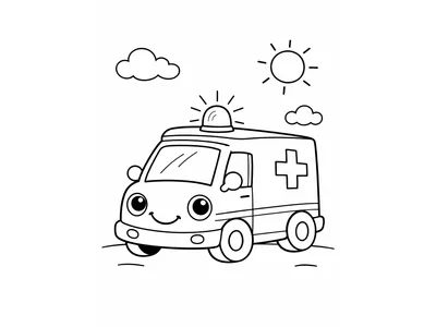Kleurplaat ambulance
