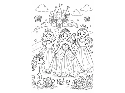 Kleurplaat prinsessen 2