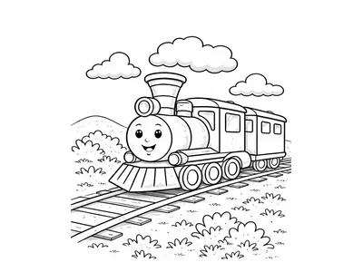 Kleurplaat trein
