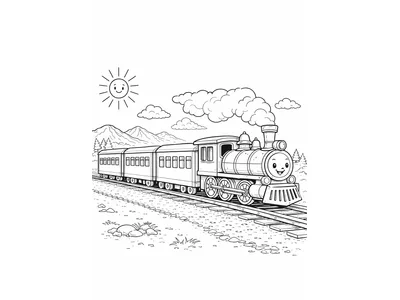 Kleurplaat trein