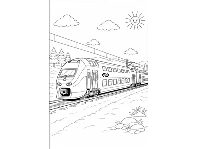 Kleurplaat dubbeldektrein
