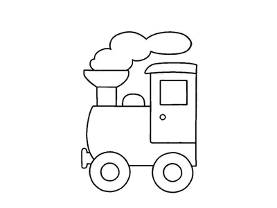 Kleurplaat trein simpel