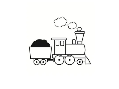 Kleurplaat trein simpel