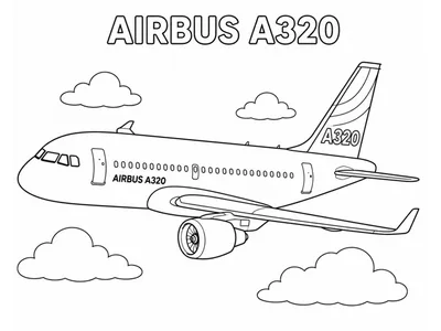 Kleurplaat Airbus A320