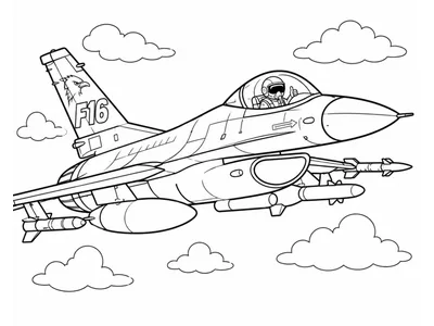 Kleurplaat F16