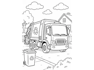 Kleurplaat vuilniswagen
