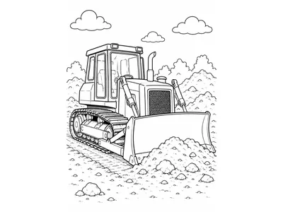 Kleurplaat bulldozer