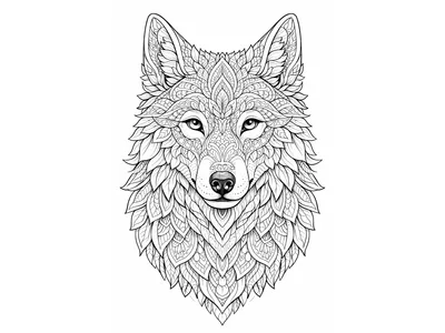 Kleurplaat volwassenen wolf