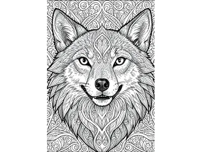 Kleurplaat volwassenen wolf 2