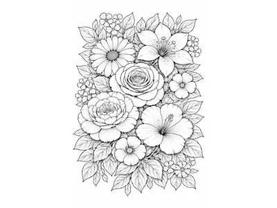Kleurplaat volwassenen bloemen 2