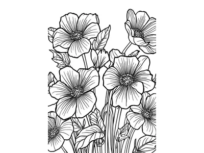 Kleurplaat volwassenen bloemen 4