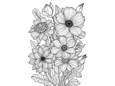 Kleurplaat volwassenen bloemen 6