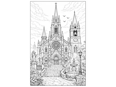 Kleurplaat volwassenen kerk