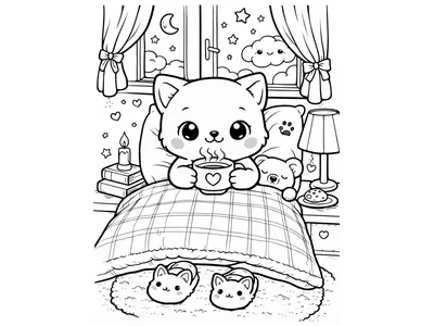 Kawaii kat in bed