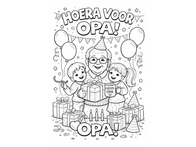 Kleurplaat verjaardag opa