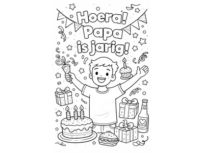 Kleurplaat verjaardag papa