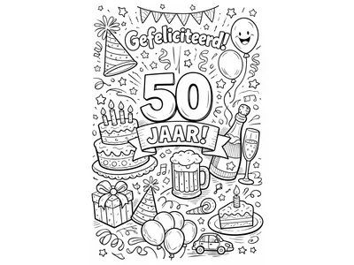 Kleurplaat 50 jaar