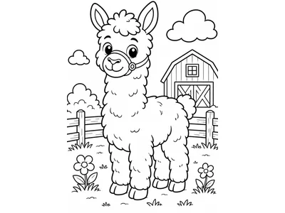 Kleurplaat Lama