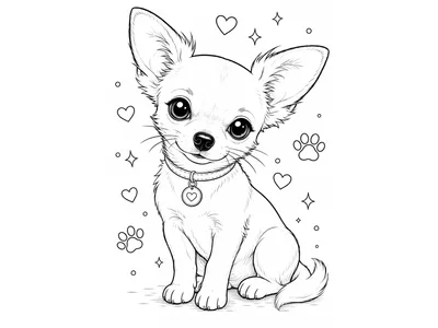 Kleurplaat chihuahua