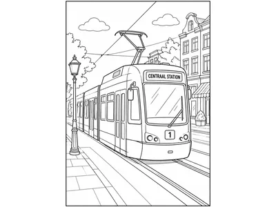 Kleurplaat tram