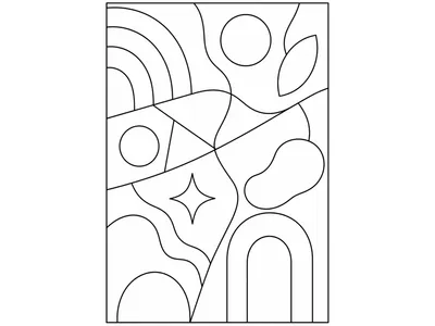 Kleurplaat abstract