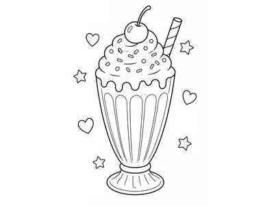 Kleurplaat milkshake