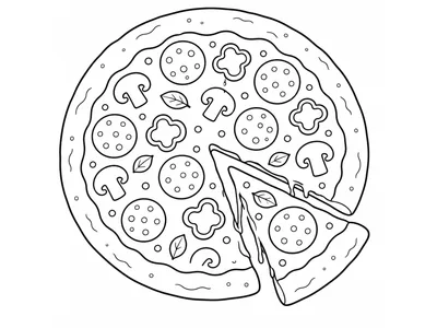 Kleurplaat pizza