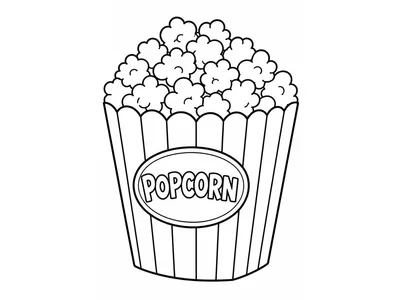 Kleurplaat popcorn