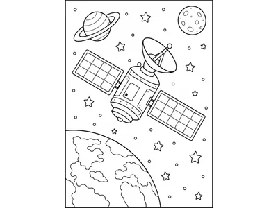 Kleurplaat satelliet