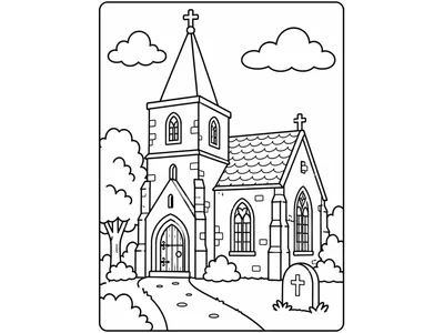 kleurplaat kerk