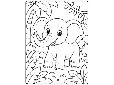 Kleurplaat olifant
