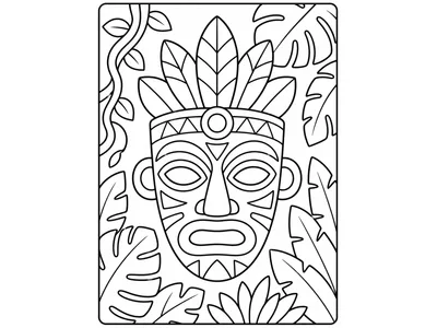 Kleurplaat junglemasker
