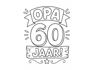 Kleurplaat verjaardag opa 60 jaar.