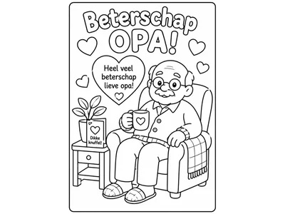 Kleurplaat beterschap opa