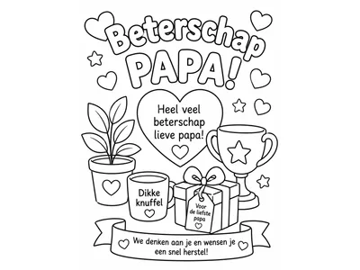 Kleurplaat beterschap papa