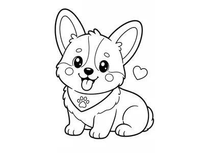 Kleurplaat Corgi